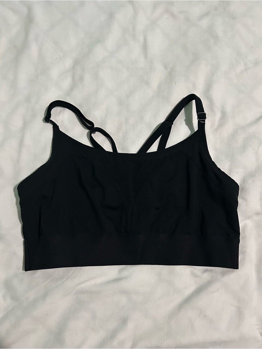Black Seamless Bralette with Adjustable Straps